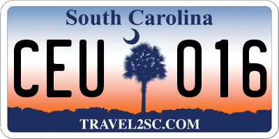 SC license plate CEU016
