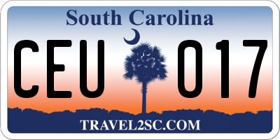 SC license plate CEU017