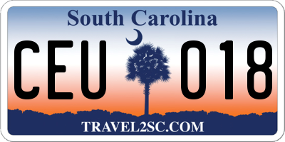 SC license plate CEU018
