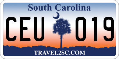 SC license plate CEU019