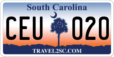 SC license plate CEU020