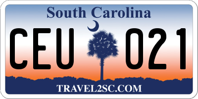 SC license plate CEU021