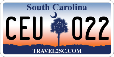 SC license plate CEU022