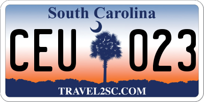SC license plate CEU023