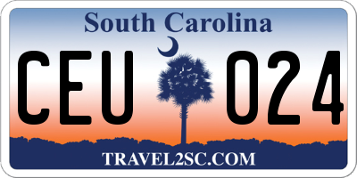 SC license plate CEU024