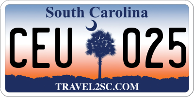 SC license plate CEU025