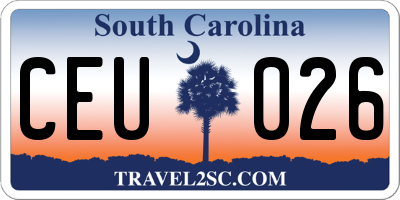 SC license plate CEU026