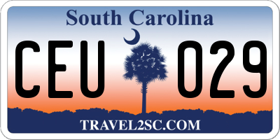 SC license plate CEU029