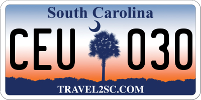 SC license plate CEU030