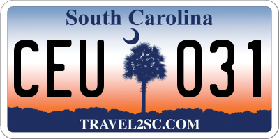 SC license plate CEU031