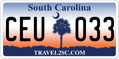 SC license plate CEU033