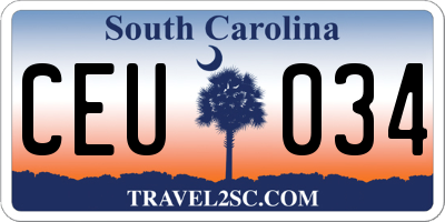 SC license plate CEU034