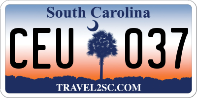 SC license plate CEU037