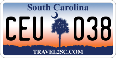 SC license plate CEU038