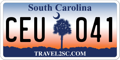SC license plate CEU041