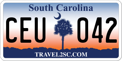 SC license plate CEU042