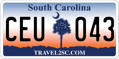 SC license plate CEU043