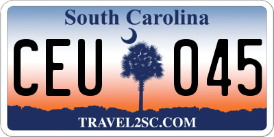 SC license plate CEU045