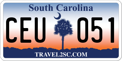SC license plate CEU051