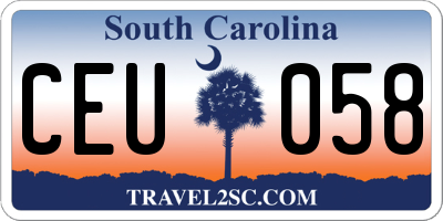 SC license plate CEU058