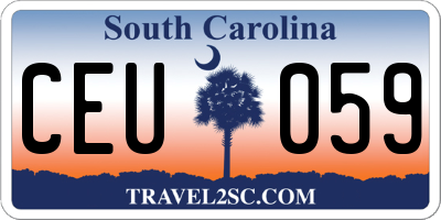 SC license plate CEU059