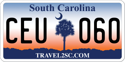SC license plate CEU060