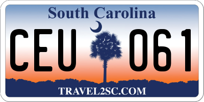 SC license plate CEU061