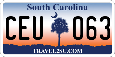 SC license plate CEU063