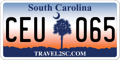 SC license plate CEU065