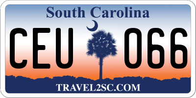 SC license plate CEU066