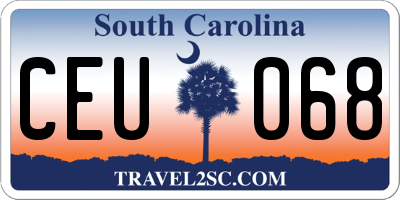 SC license plate CEU068