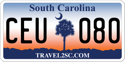 SC license plate CEU080