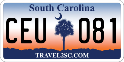 SC license plate CEU081