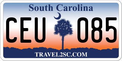 SC license plate CEU085