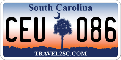 SC license plate CEU086