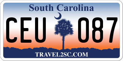 SC license plate CEU087