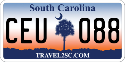 SC license plate CEU088