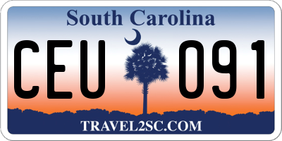 SC license plate CEU091
