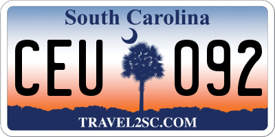 SC license plate CEU092