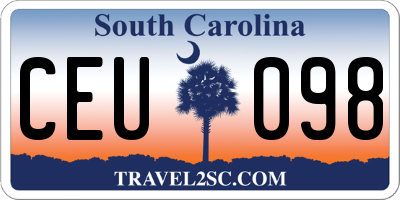 SC license plate CEU098