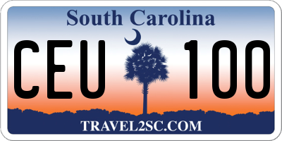 SC license plate CEU100