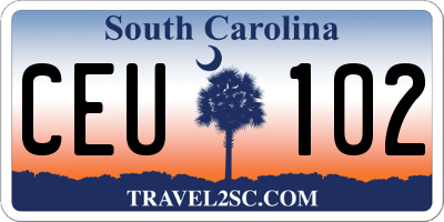 SC license plate CEU102