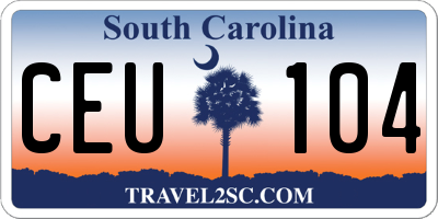 SC license plate CEU104