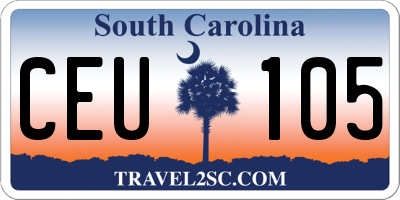 SC license plate CEU105