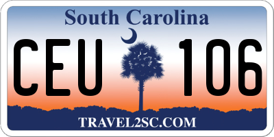 SC license plate CEU106