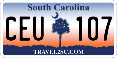 SC license plate CEU107