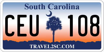 SC license plate CEU108