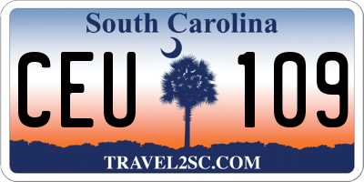 SC license plate CEU109