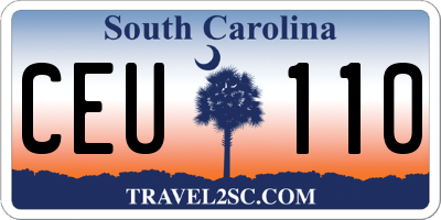 SC license plate CEU110