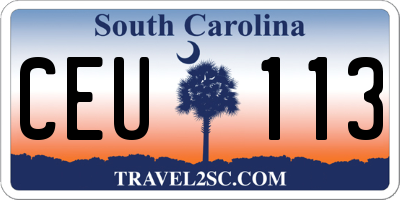 SC license plate CEU113